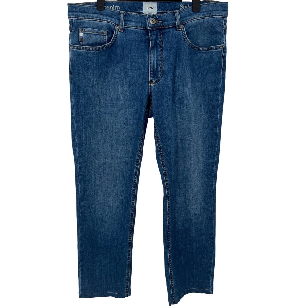 Brax Style Cooper Mens Blue Denim Jeans Straight Leg 33X28 NOTES